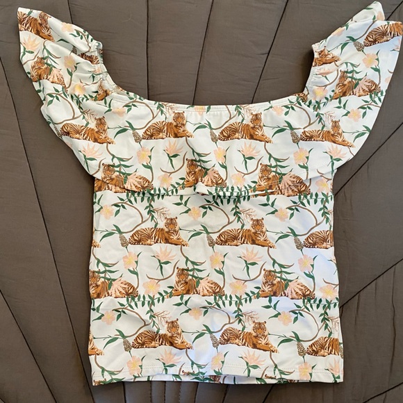 Kortni Jeane tiger, swim top size 12/13 girls - Picture 2 of 3